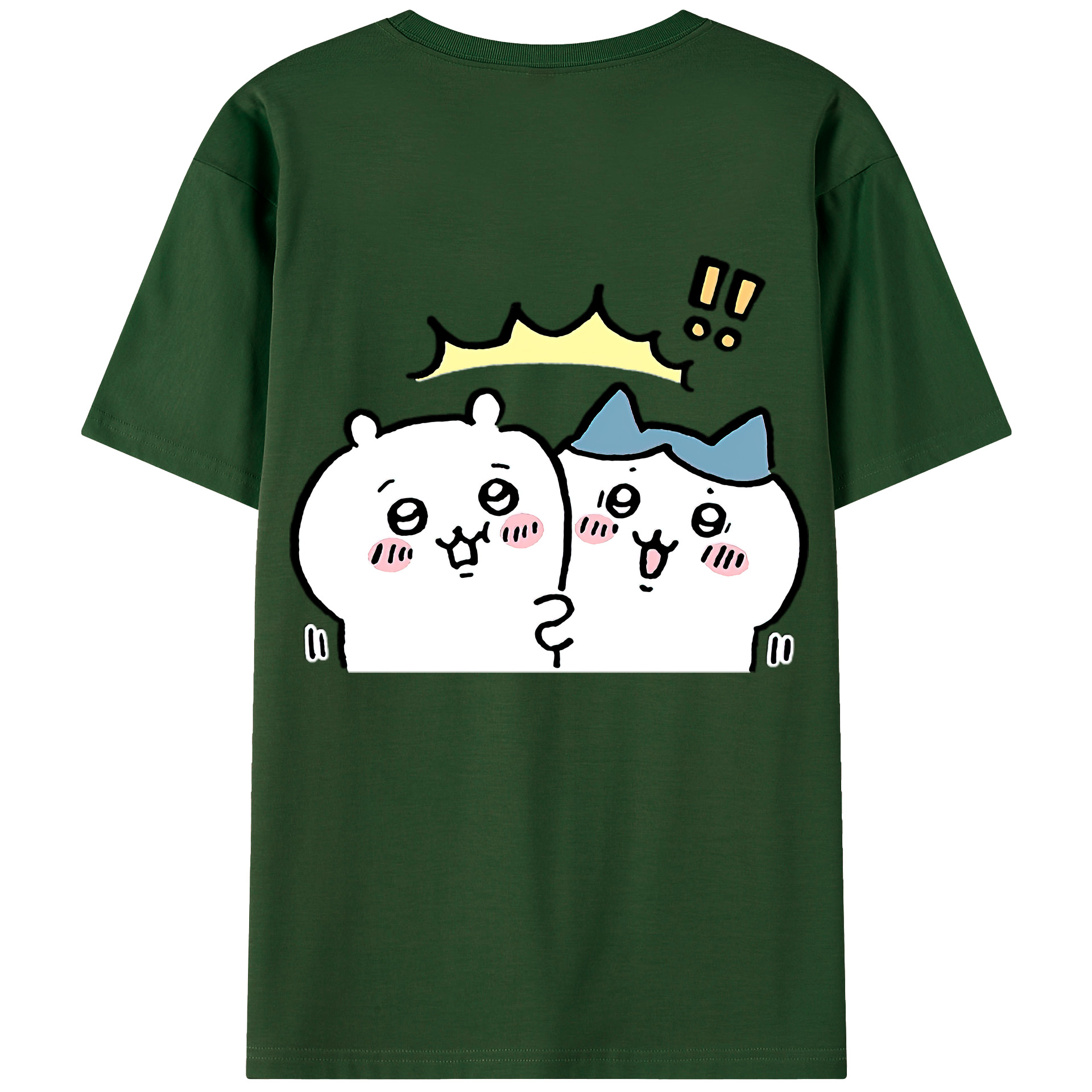 （画像用） ちいかわ ハチワレ Chii-kawa hachiware 綿100％半袖Tシャツ（背面プリント）